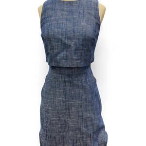 Jcrew blue herringbone dress size